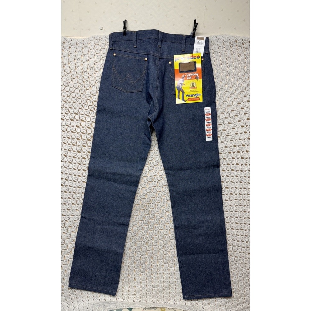 Wrangler Western Jeans Men 34x33 Blue Denim Pro Rodeo Fits Boot Cowboy Cut 13MWZ - Picture 1 of 9